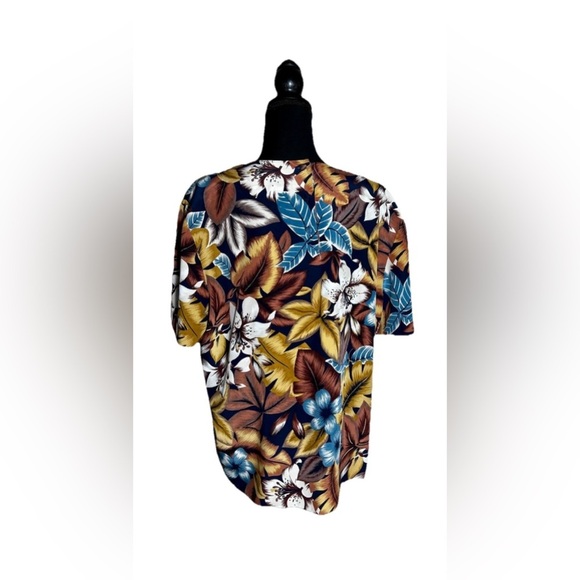 Kasper Women’s Floral Blouse XL Multicolor Short Sleeve Boxy Career Top - Picture 2 of 9